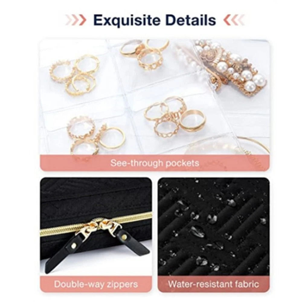 Jewelry Travel Organizer Case Portable Jewelry Storage Booklet Necklace PouchBag | eBay