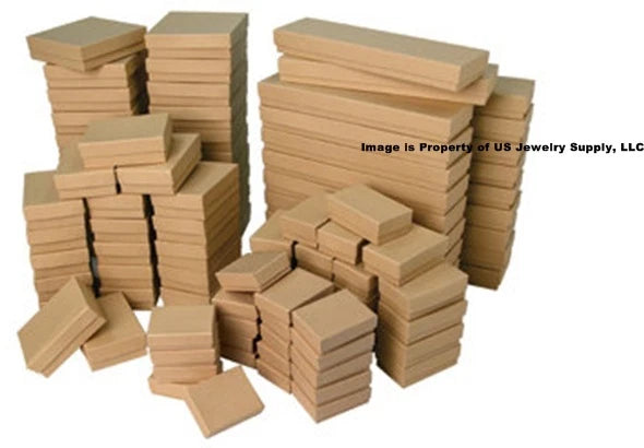 Kraft Brown Cotton Fill Jewelry Gift Boxes Cardboard Supplies Display Packaging | eBay