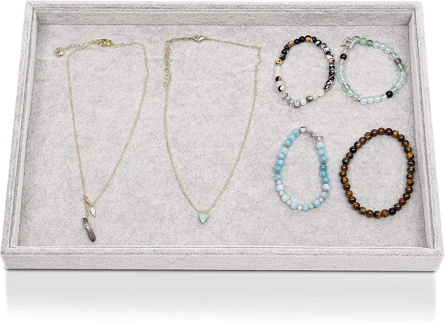 Grey Velvet Stackable Jewelry Organizer Tray for Necklaces, Rings, Display For | eBay