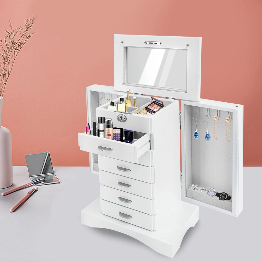 Jewelry Cabinet 7 Layers Large Capacity Jewelry Storage Box Organizer W/ Key | eBay