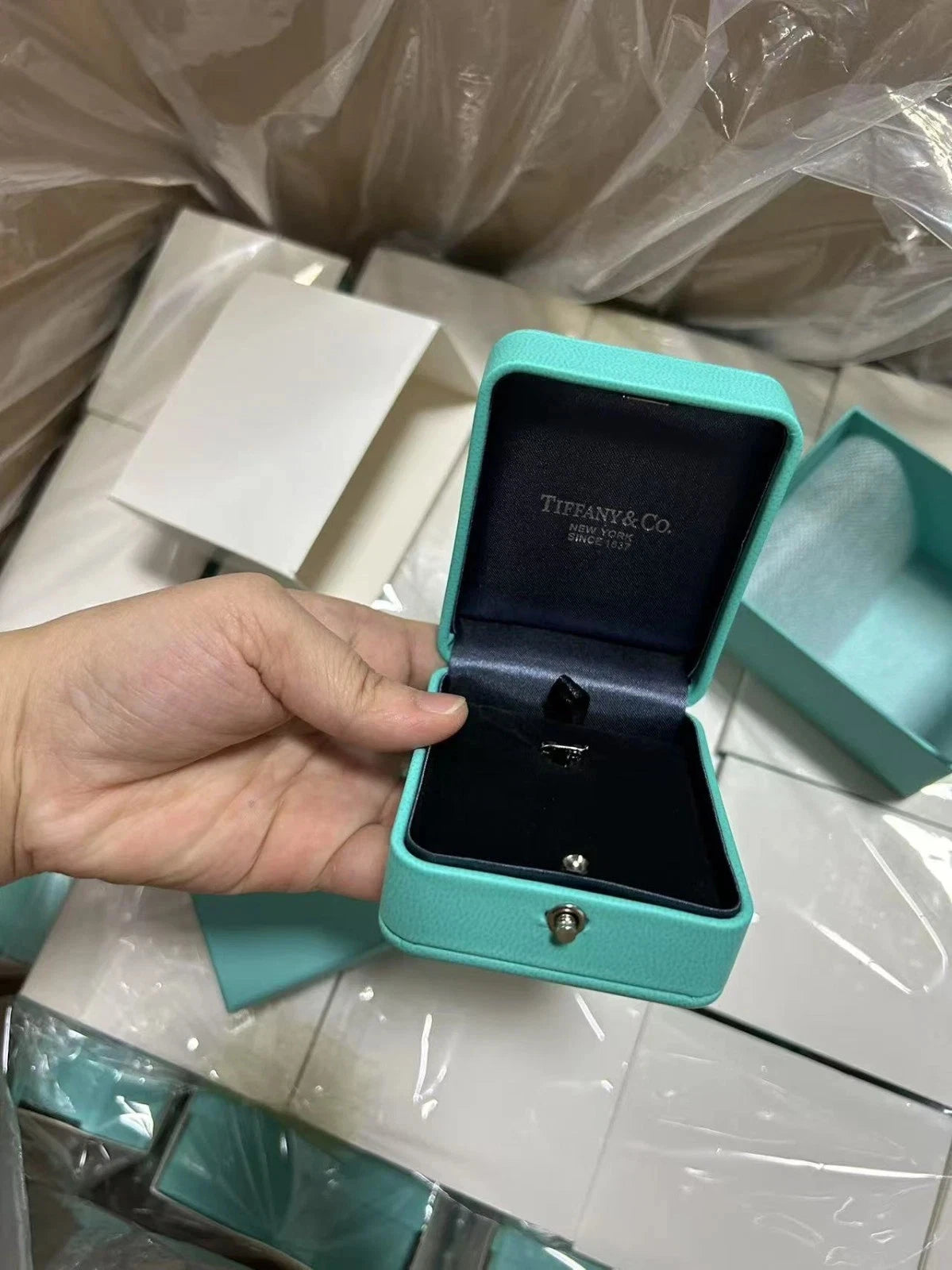 Tiffany & Co Engagement Ring Box + Outer Box + Pouch + Certificate + Folder +Bag | eBay