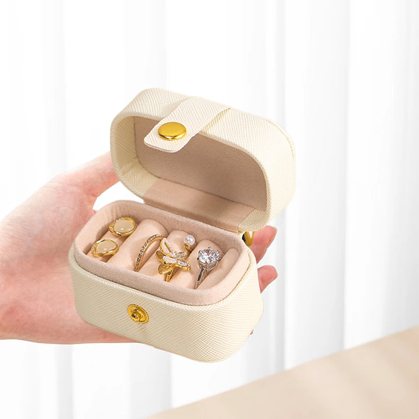 Travel Jewelry Box Portable Organizer Display Storage Mini PU Leather Rings Case | eBay
