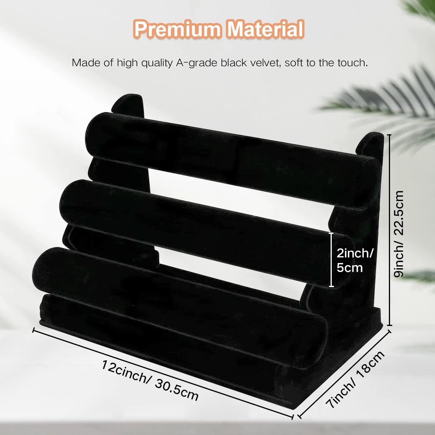 OSPNIEEK Velvet Bracelet Holder with 3 Tier Rack, Black Detachable Jewelry Di... | eBay