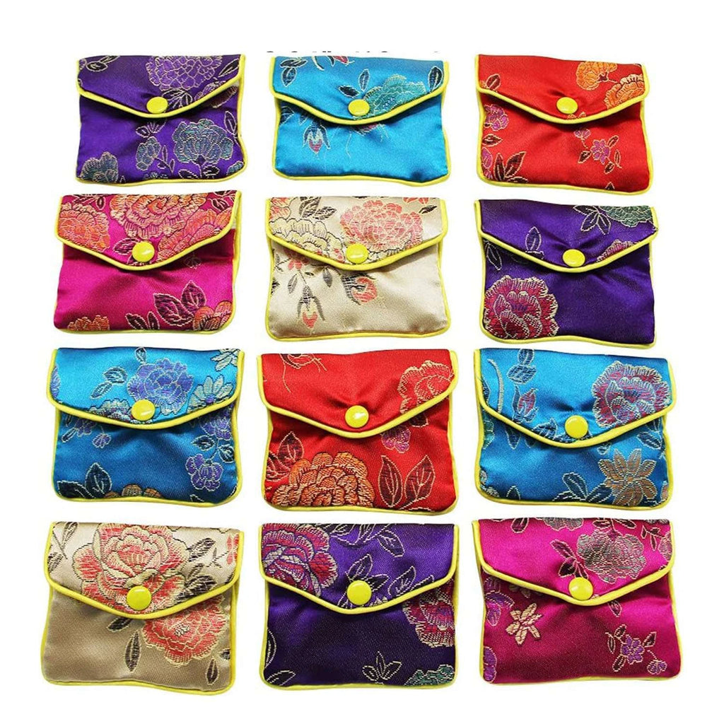 12Pcs Fancy Silk Chinese Jewelry Storage Purse Pouches Zipper Gift Bags Pouch US | eBay