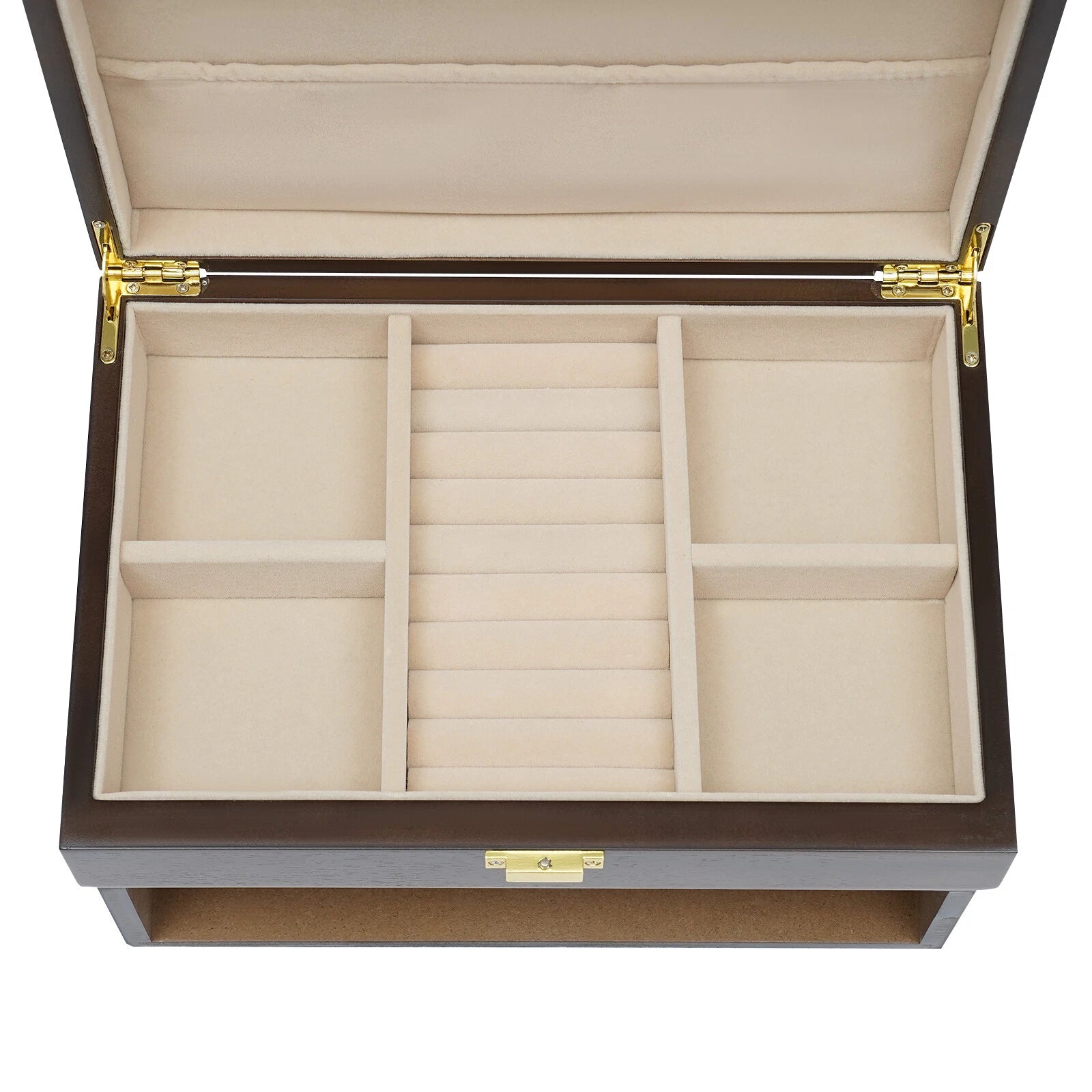3 Layers Wooden Organizer Jewelry Storage Box with 2 Drawers Cabinet | eBay