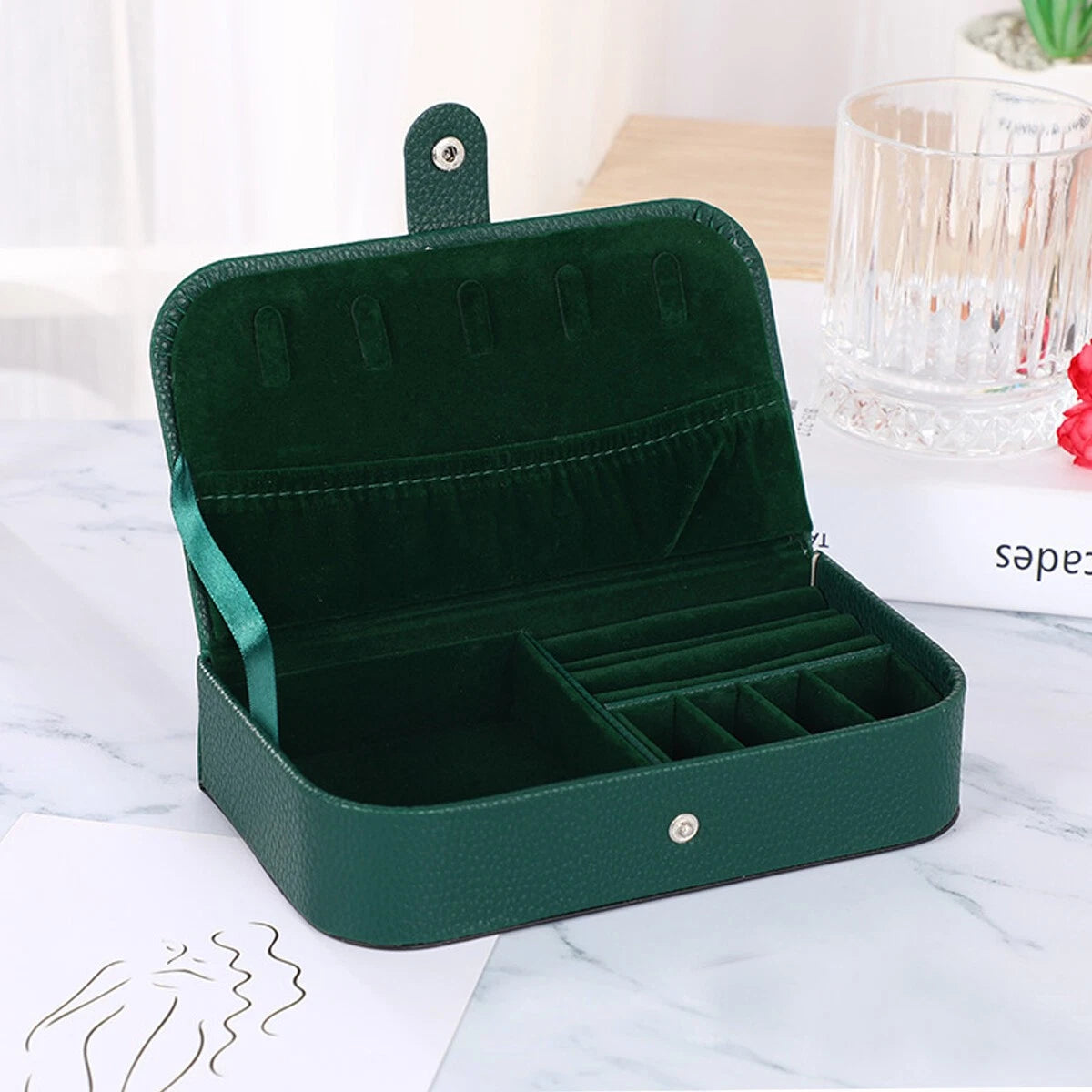 Portable Jewellery Box Organizer Leather Jewelry Storage Case Travel | eBay