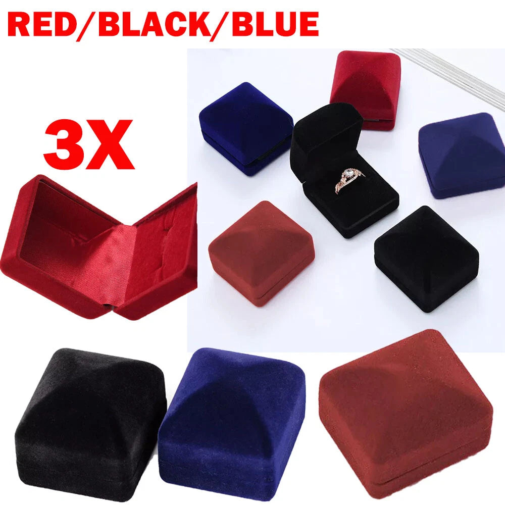 3x Wedding Engagement Luxury Wedding Ring Box Storage Ring Box Jewelry Case HOT | eBay