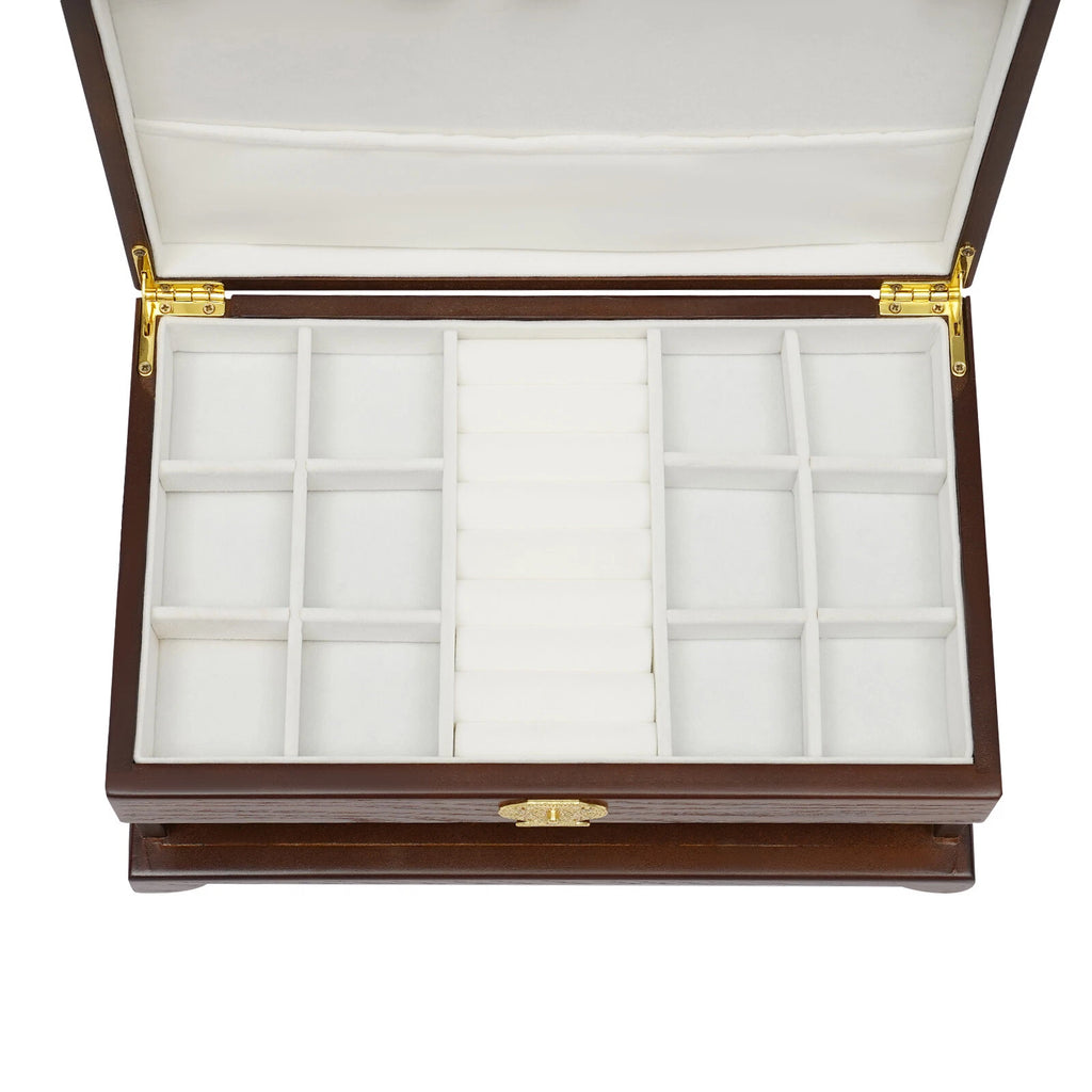 Elegant 3-Layer Jewelry Box with Pull-Out Drawer for Organized Storage | eBay