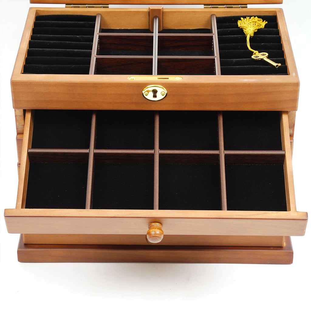 Large Jewelry Box 6-Tier Jewelry Organizer Multi-functional Storage Case Mirror | eBay