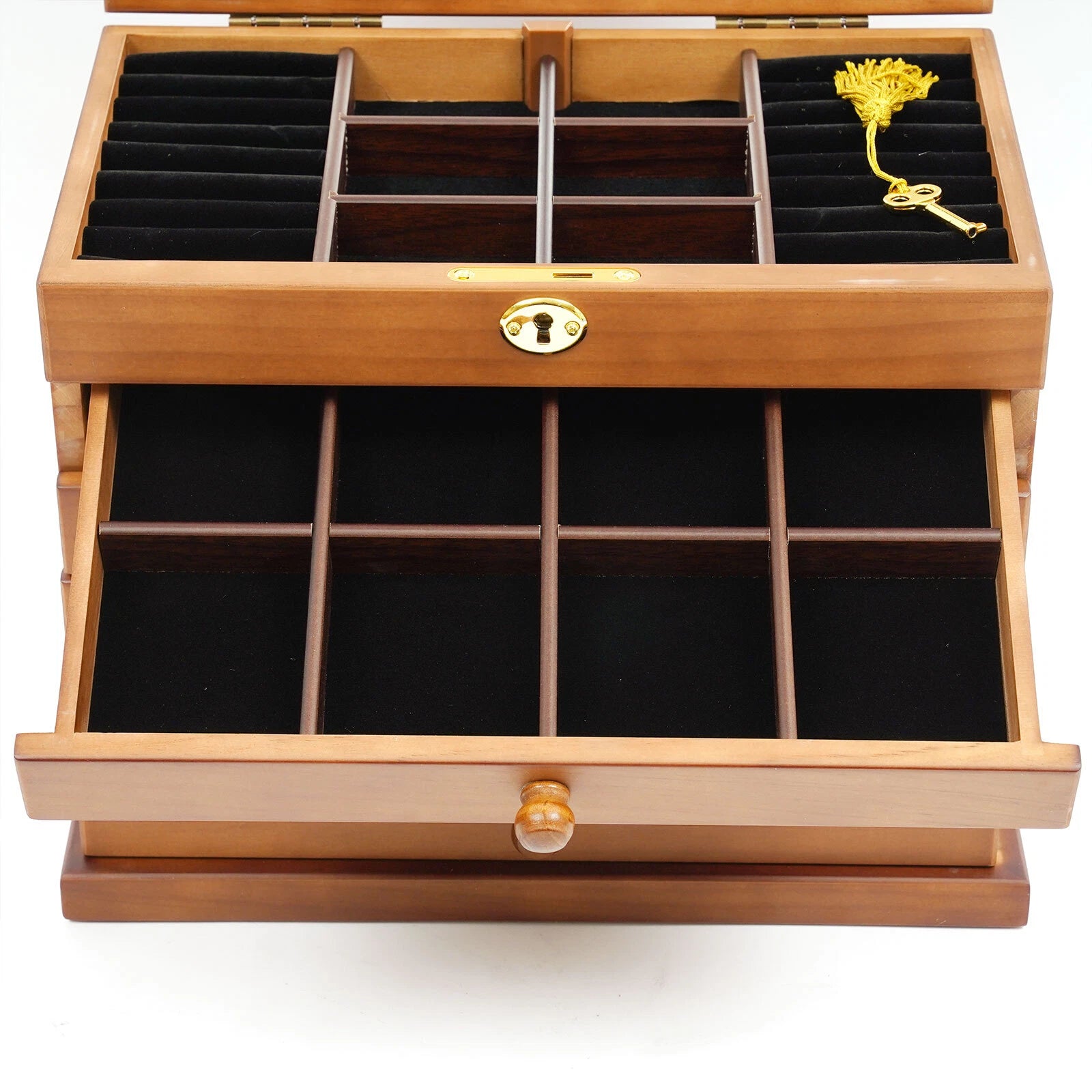 Large Jewelry Box 6-Tier Jewelry Organizer Multi-functional Storage Case Mirror | eBay