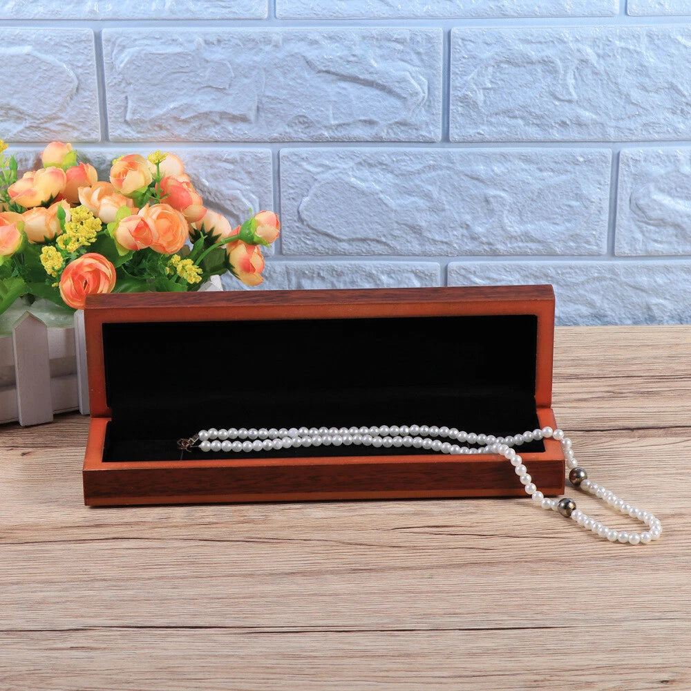 Small Wooden Box Necklace Gift Box Cabinet Bracelet Jewelry Watch Storage Box | eBay