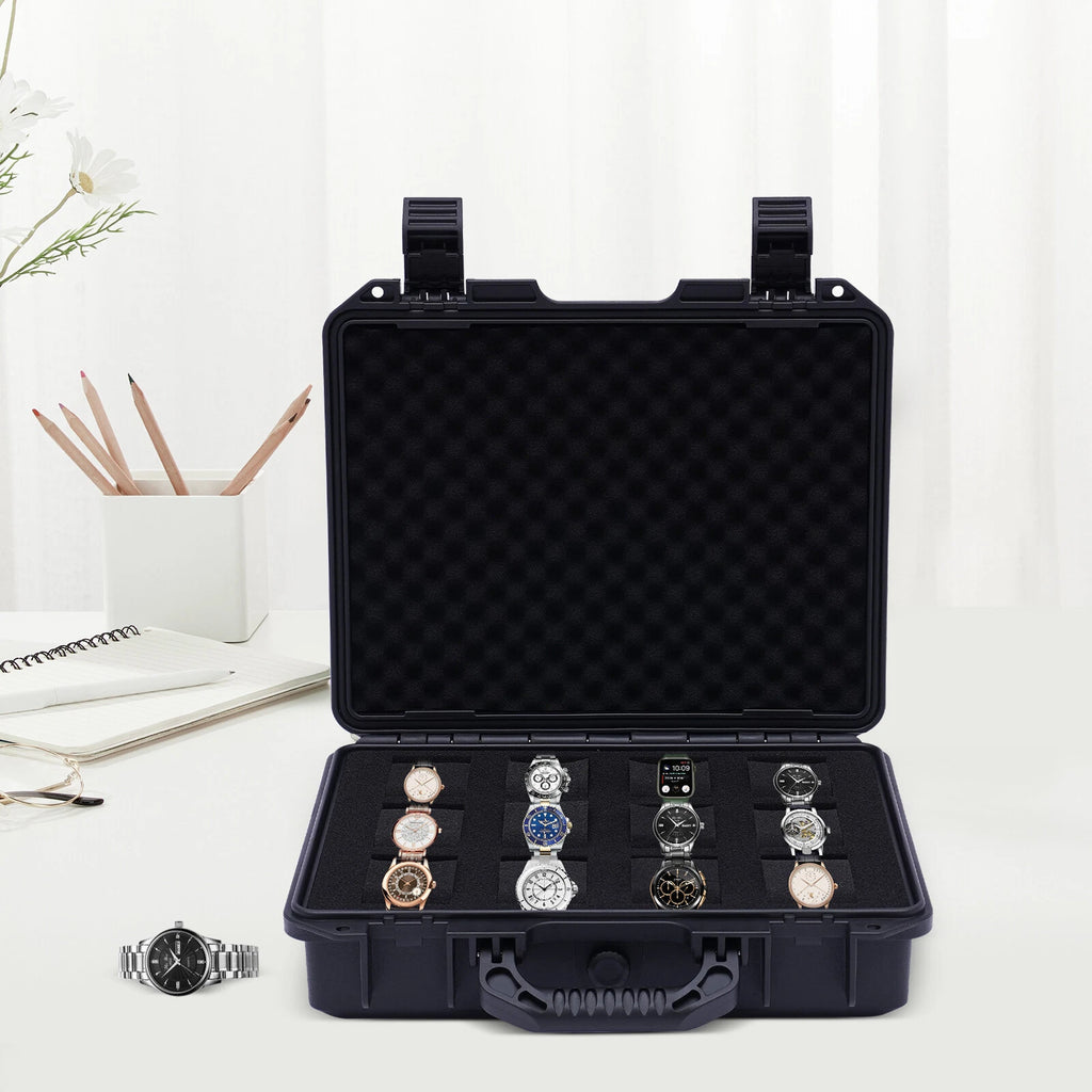 12 Slots Watch Travel Case Hard Shell Protection Jewelry Storage Organizer Box | eBay