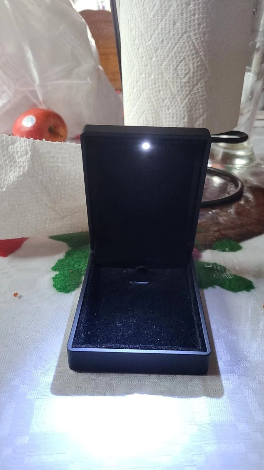 LED Light Pendant Necklace Gift Box Velvet Jewelry Gift Box Storage Display Case | eBay