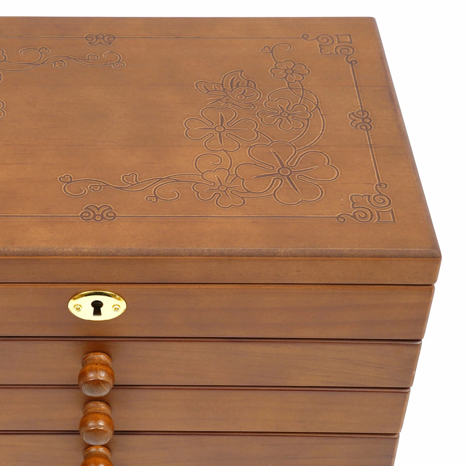 Jewelry Case Jewelry Storage Box 6 Layers Organizer Wooden Large Jewelry Cabinet | eBay