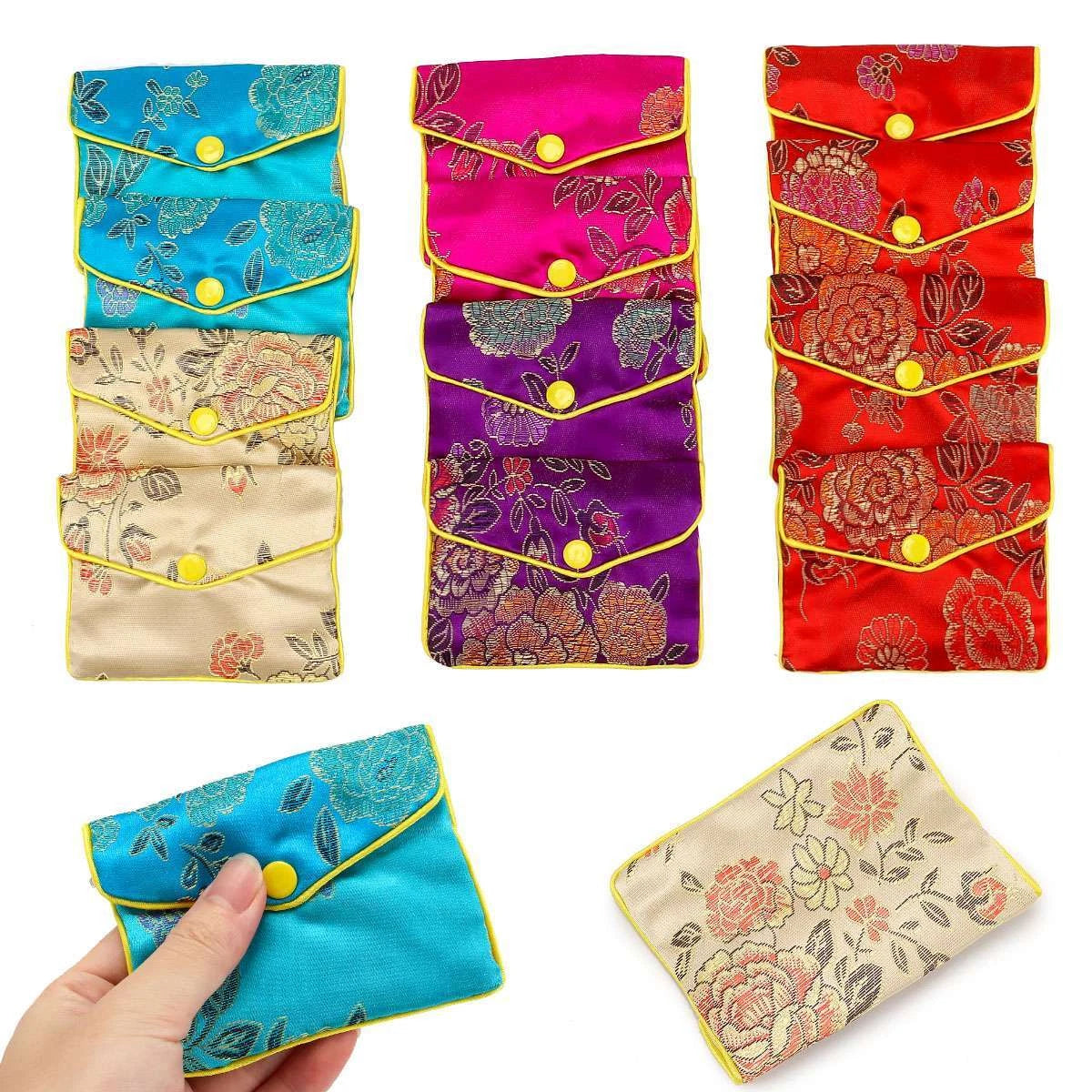 12Pcs Fancy Silk Chinese Jewelry Storage Purse Pouches Zipper Gift Bags Pouch US | eBay