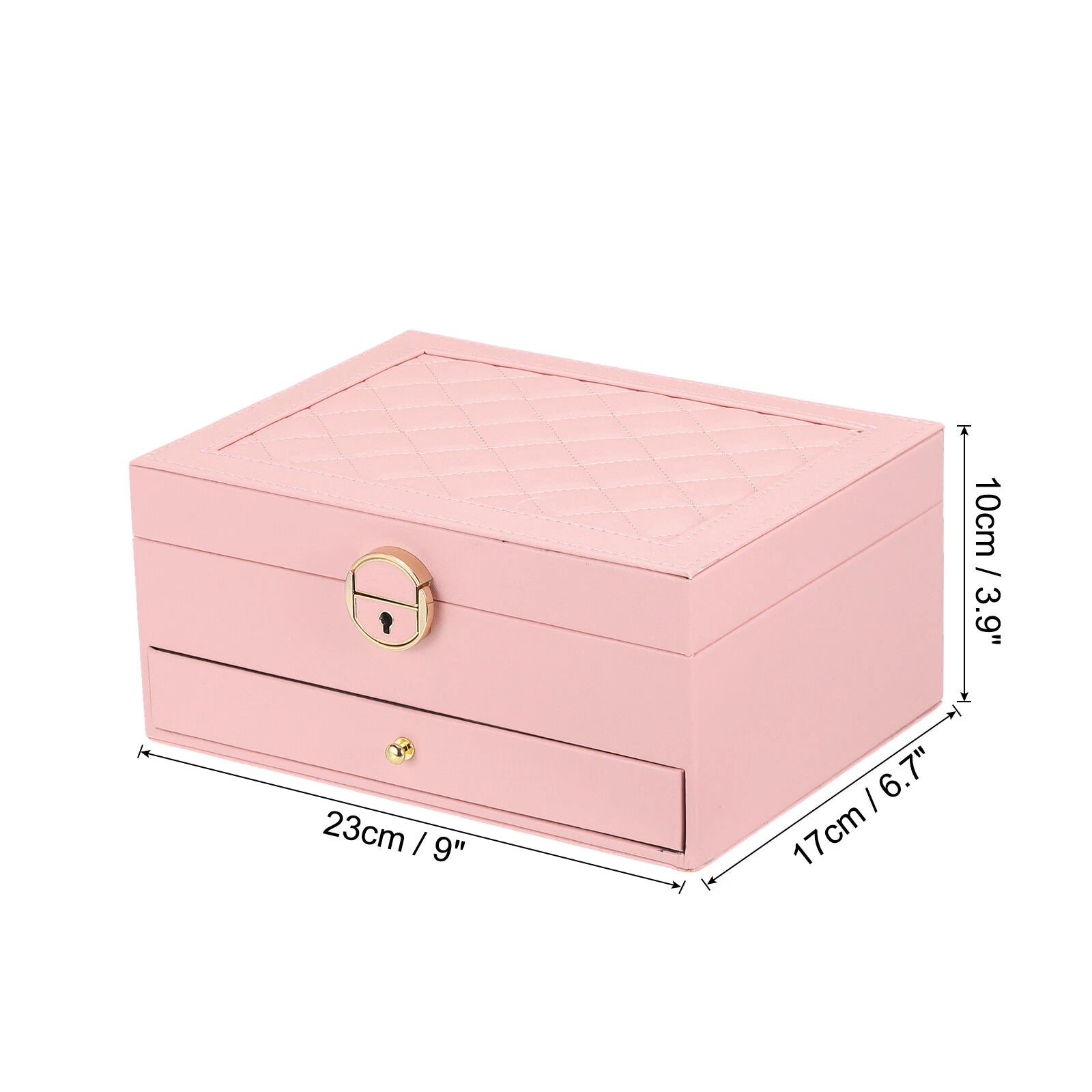 2 Layer Jewelry Box Organizer PU Leather Jewelry Storage Box for Necklace Pink | eBay