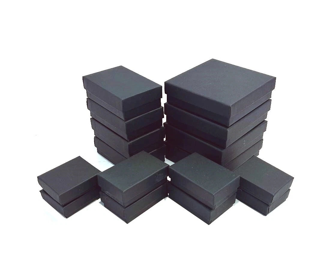 4 Sizes Matte Black Assorted Cotton Filled Jewelry Gift Boxes Packaging Crafts | eBay