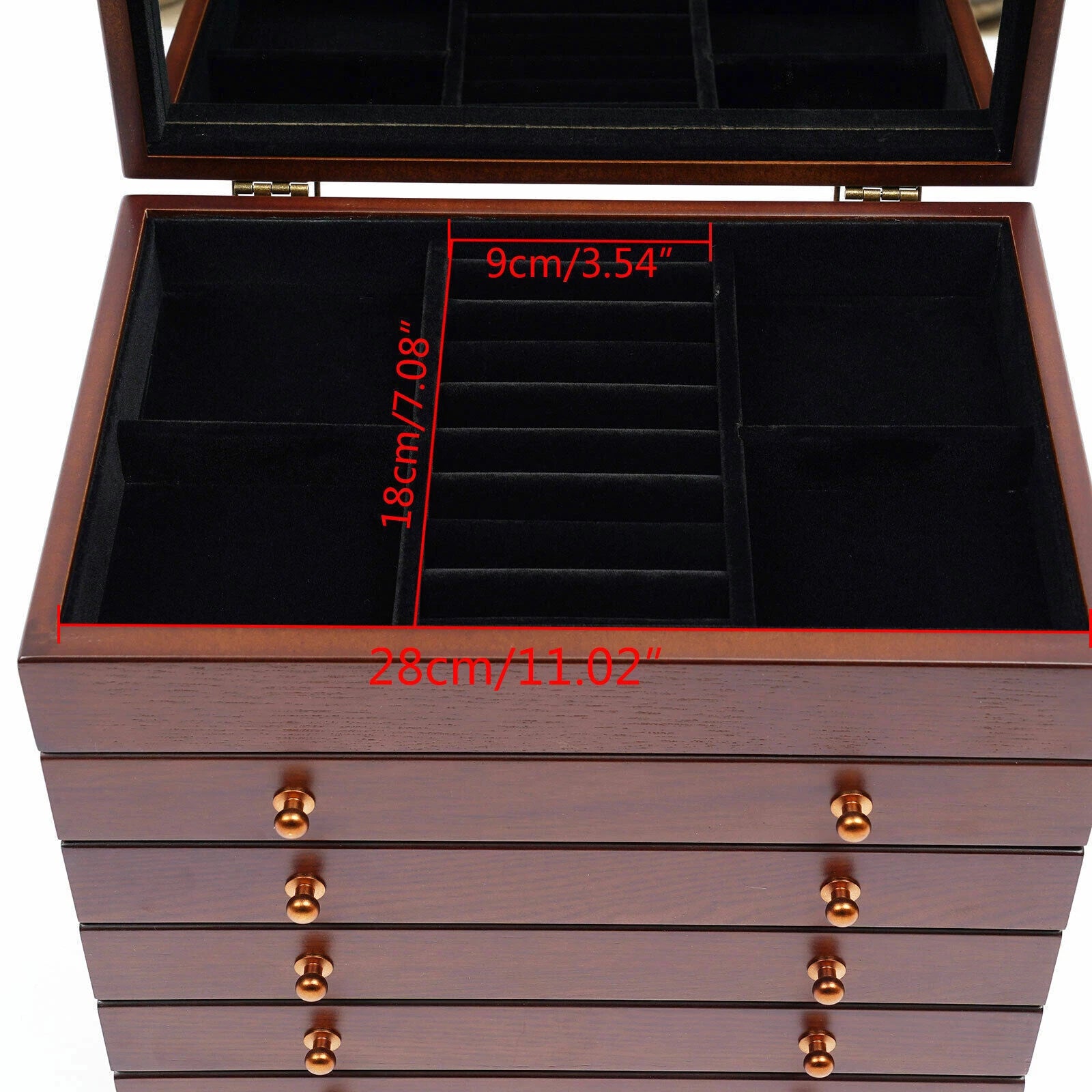 6 Layer Wooden Jewelry Storage Box Organizer Large Capacity Watch Display Box | eBay
