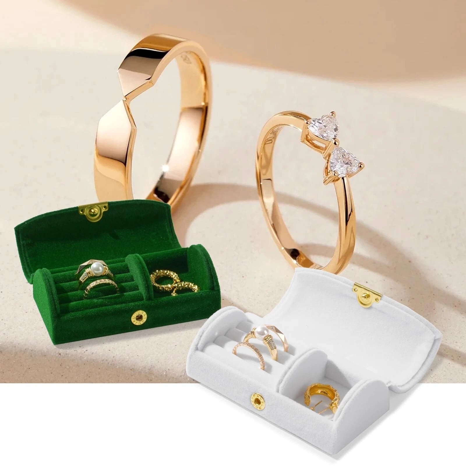 Small Jewelry Set Gift Box Velvet Jewelry Storage Box for Ring Earrings Neckl... | eBay