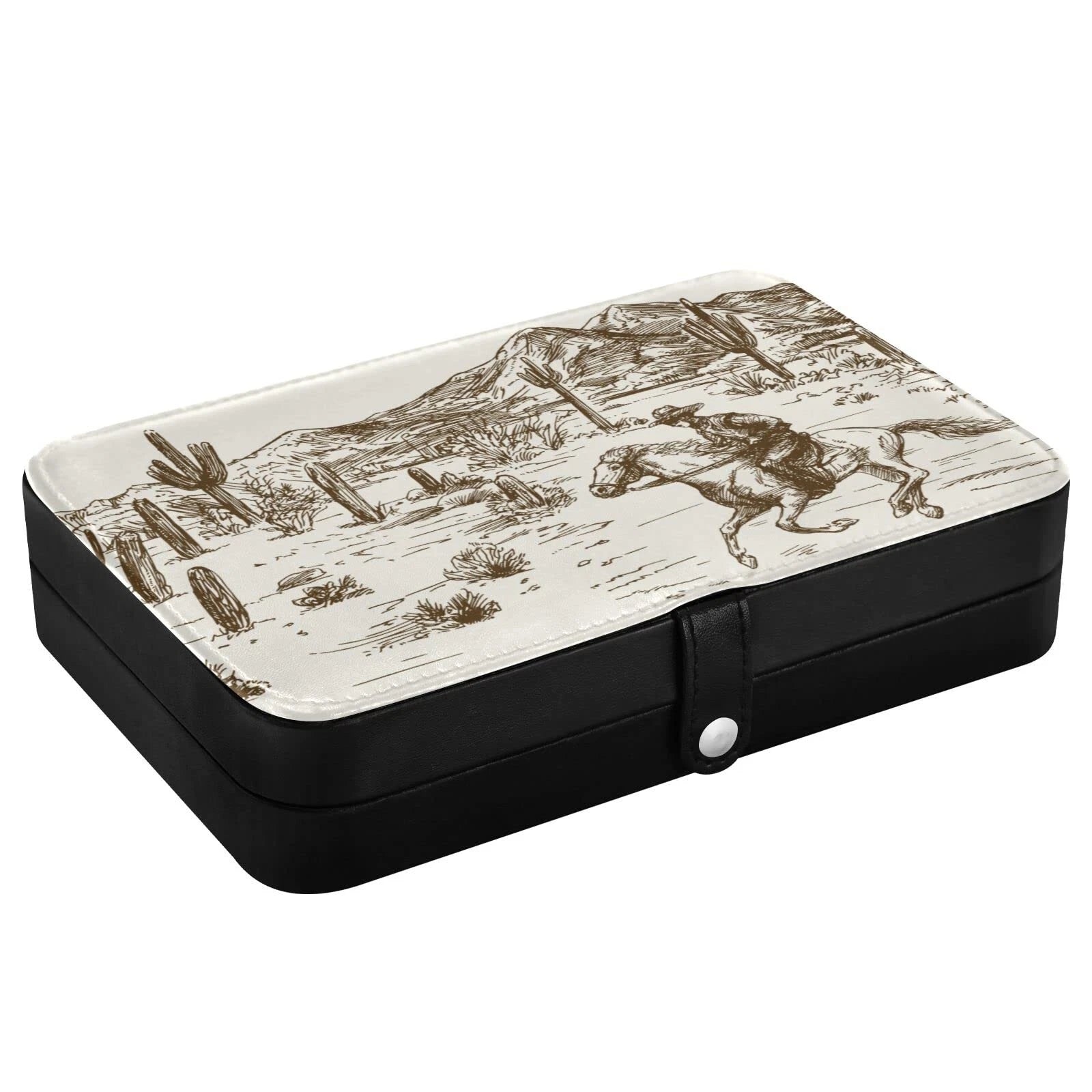 Jewelry Box Portable Travel Jewelry Organizer Storage Western Desert Cowboy J... | eBay