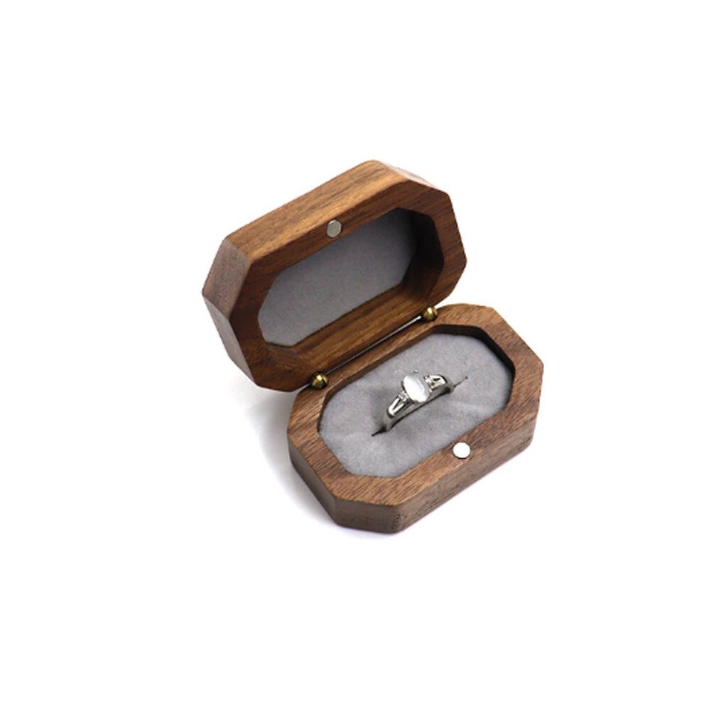 Engagement Ring Box for Proposal Engagement wooden for Double or Single RIng. | eBay
