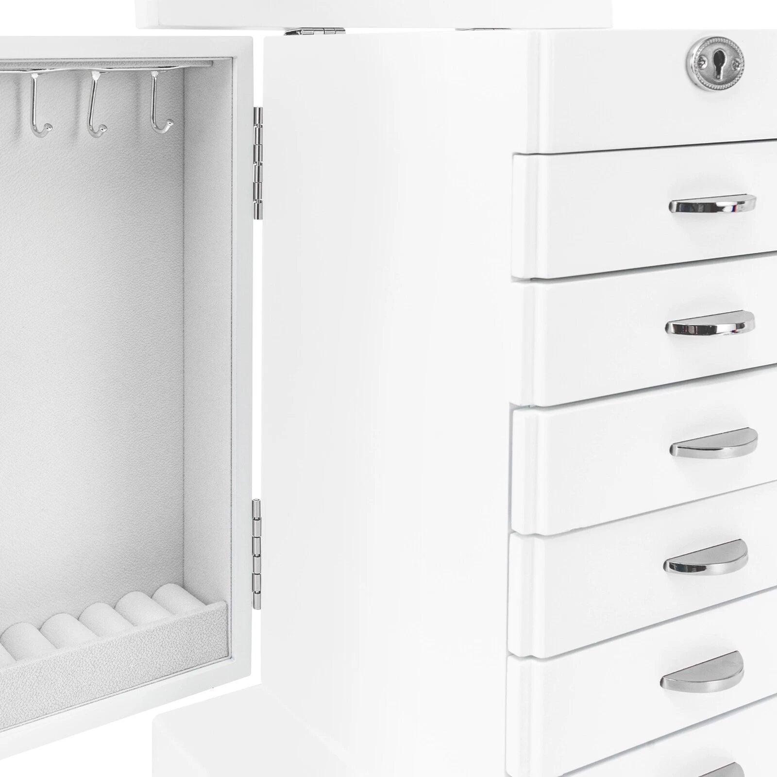 Jewelry Cabinet 7 Layers Large Capacity Jewelry Storage Box Organizer W/ Key | eBay