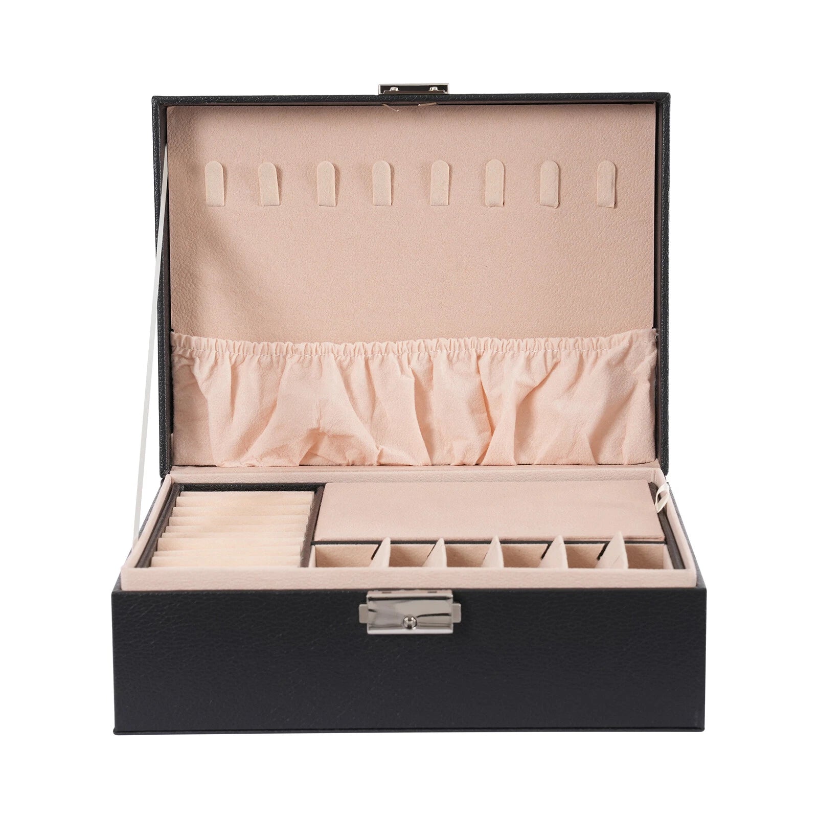 Large Portable Jewelry Box Organizer Watch Necklace Ornament Case Travel Storage | eBay