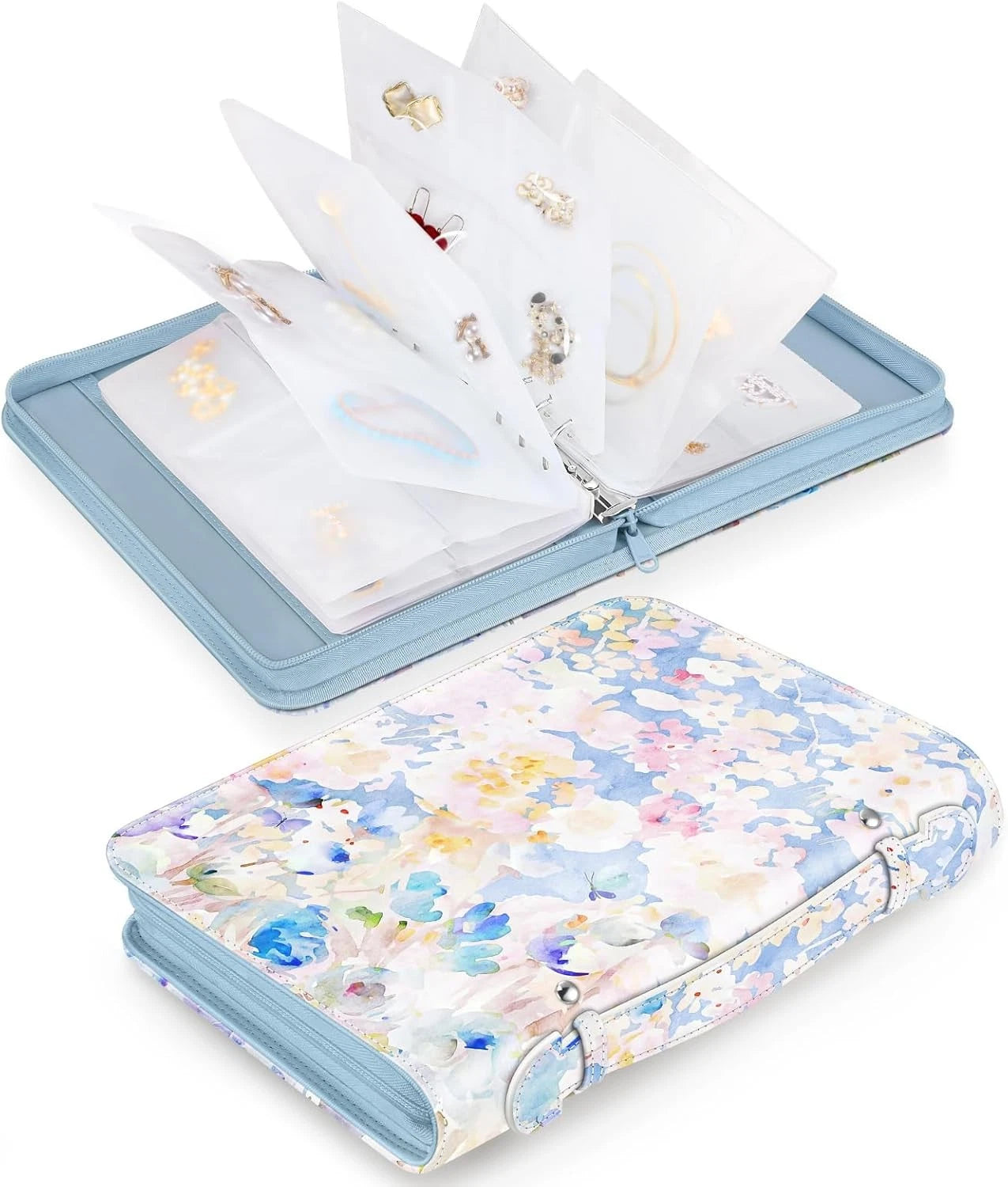 Large Capacity Jewelry Travel Organizer Case Portable Jewelry Storage Book Bag | eBay