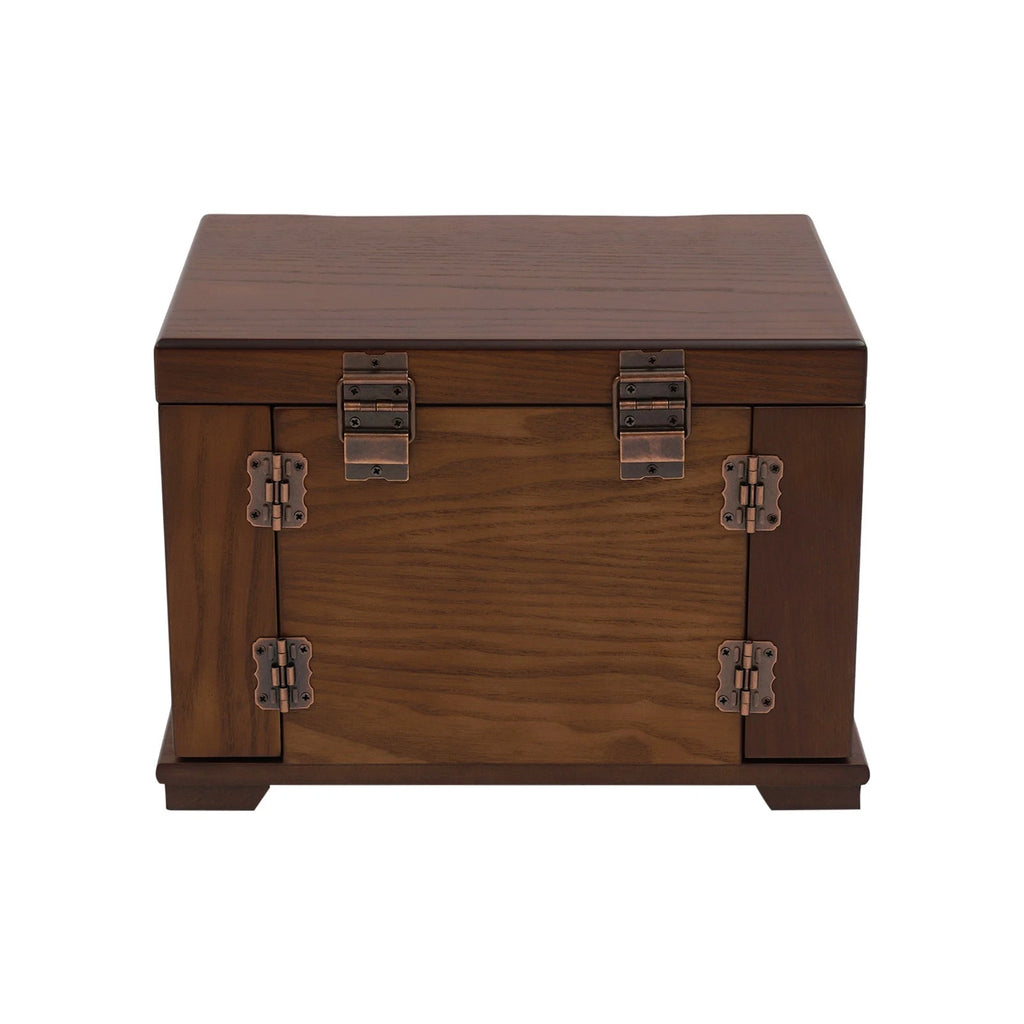 4 Tier Retro Lockable Jewelry Box Solid Wood Earrings Necklace Storage Organizer | eBay