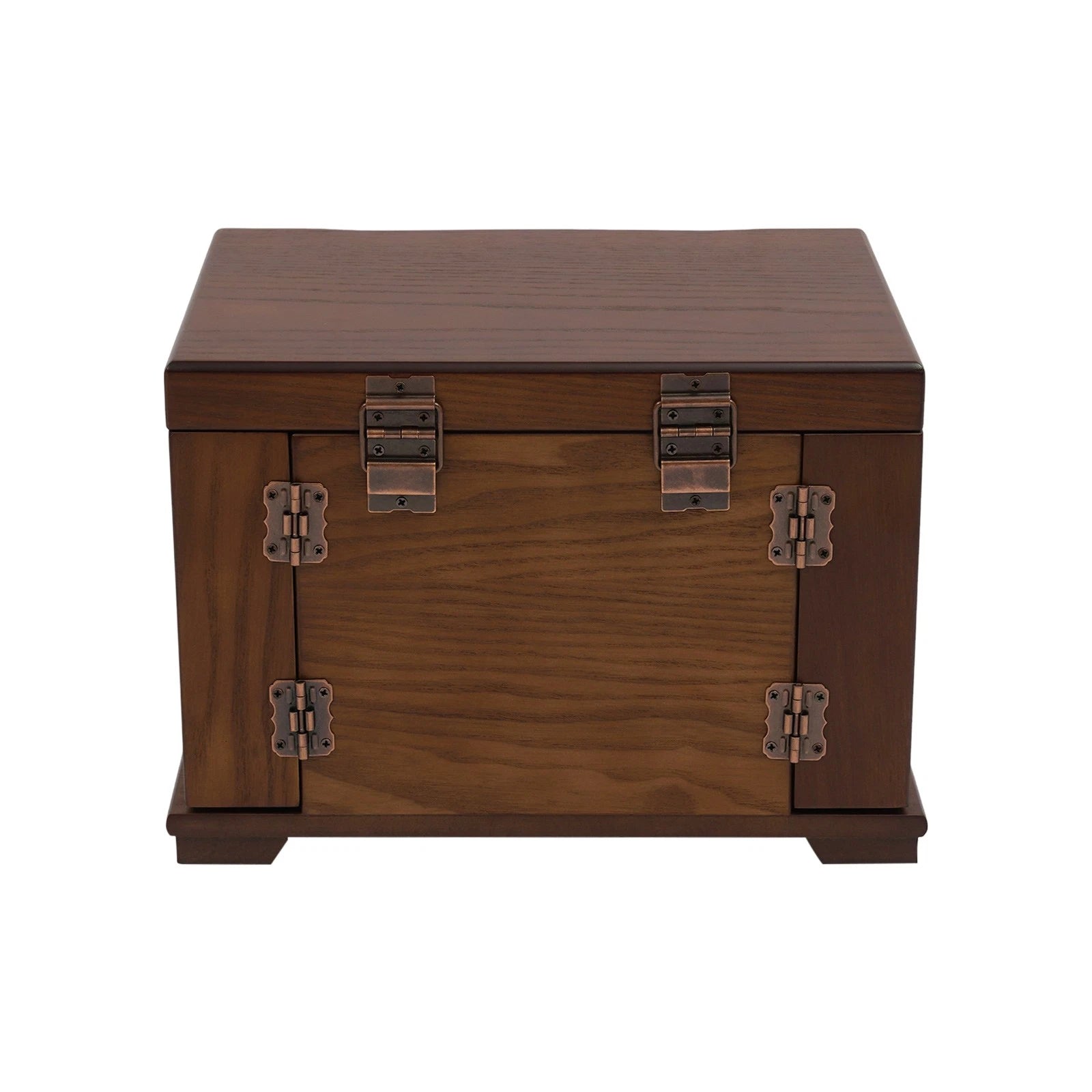 4 Tier Retro Lockable Jewelry Box Solid Wood Earrings Necklace Storage Organizer | eBay