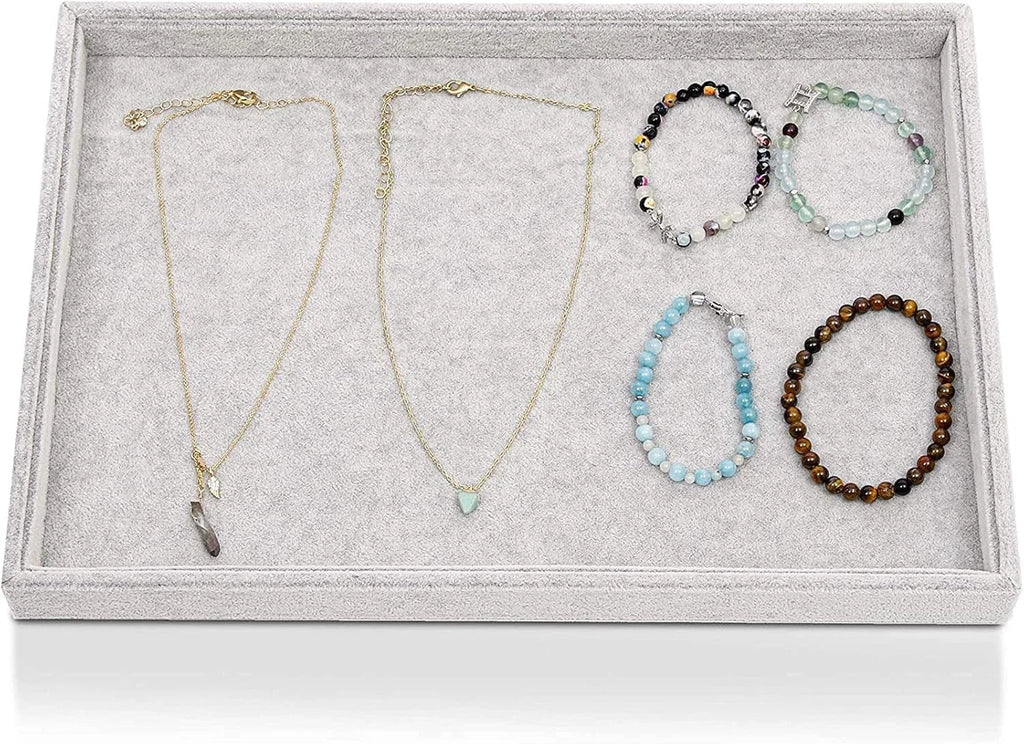 Grey Velvet Stackable Jewelry Organizer Tray for Necklaces, Rings, Display For | eBay