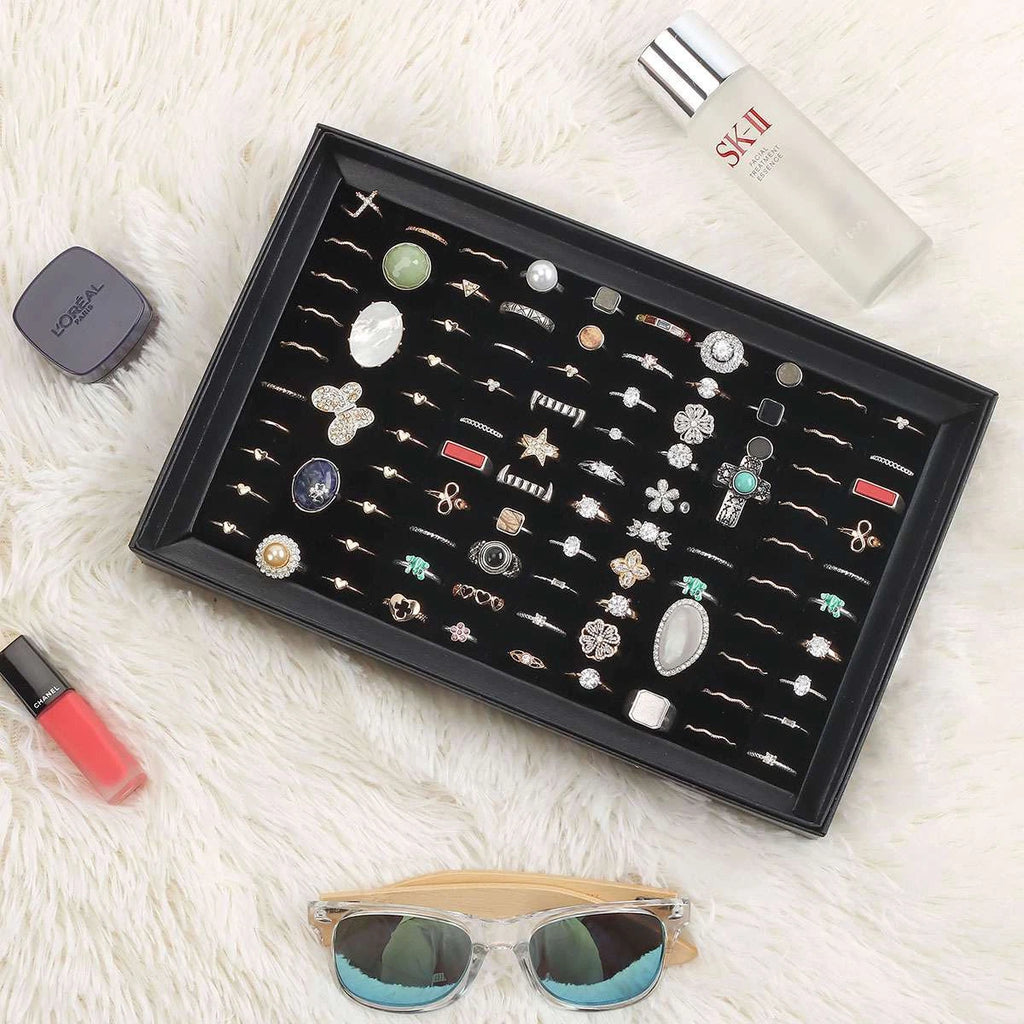 1-3 Pack 100 Slots Jewelry Ring Display Organizer Tray Holder Storage Boxes Case | eBay