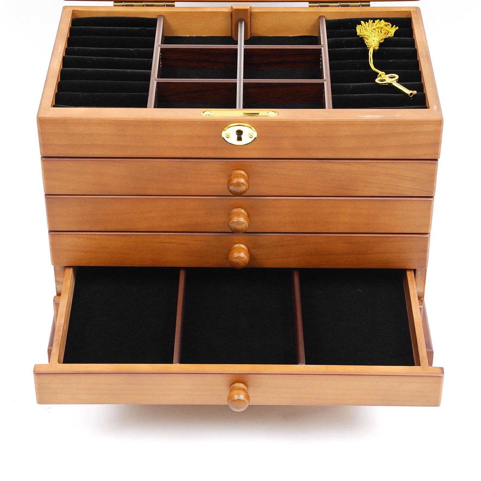 Large Jewelry Box 6-Tier Jewelry Organizer Multi-functional Storage Case Mirror | eBay