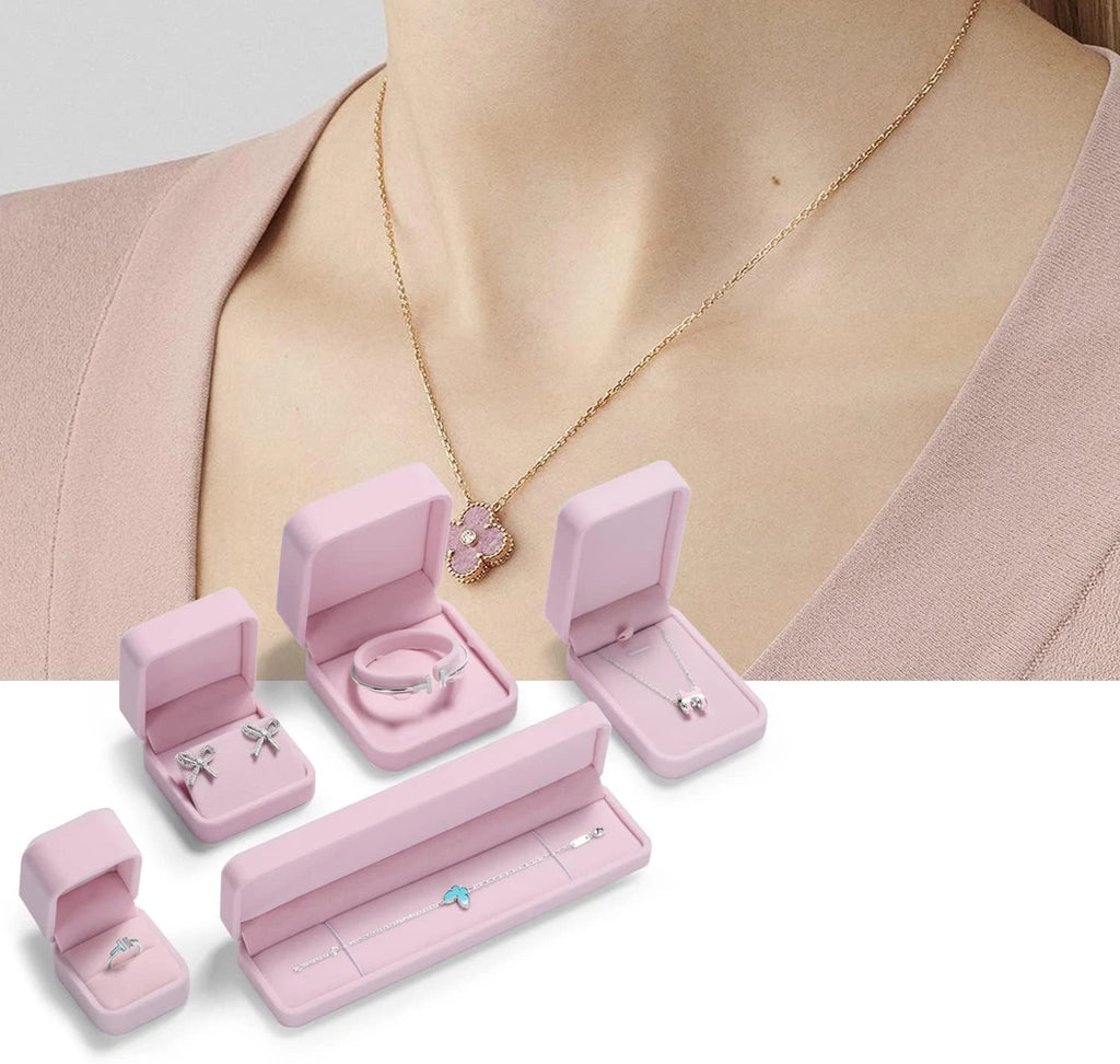 Oirlv Premium Velvet Earring Gift Box Pink Jewelry Storage Case Showcase Display | eBay