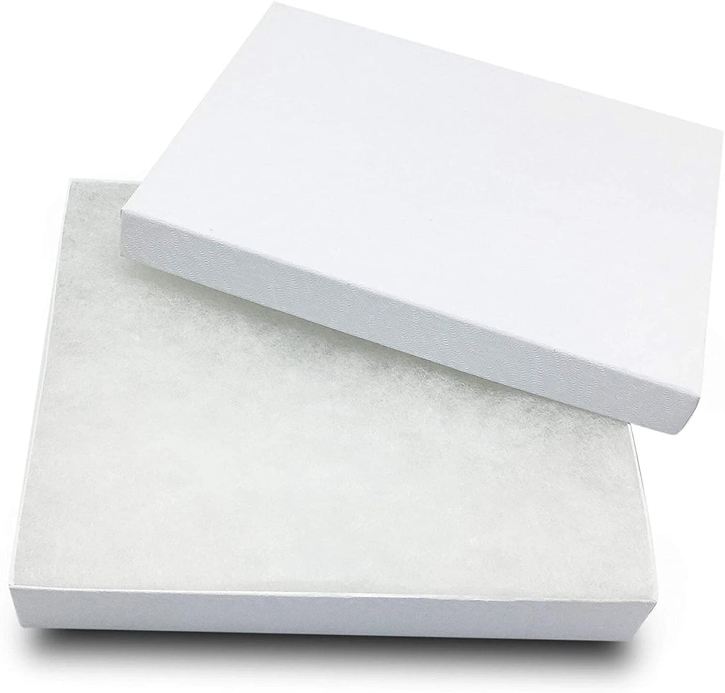 100pc Cardboard Paper JEWELRY GIFT BOX Cotton Padding Insert White Swirl 11 Size | eBay