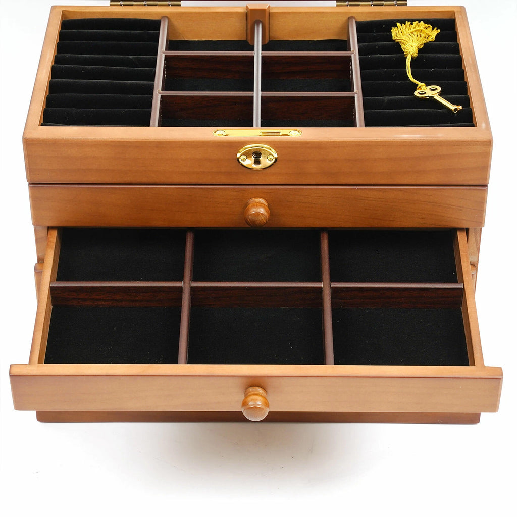 Jewelry Case Jewelry Storage Box 6 Layers Organizer Wooden Large Jewelry Cabinet | eBay