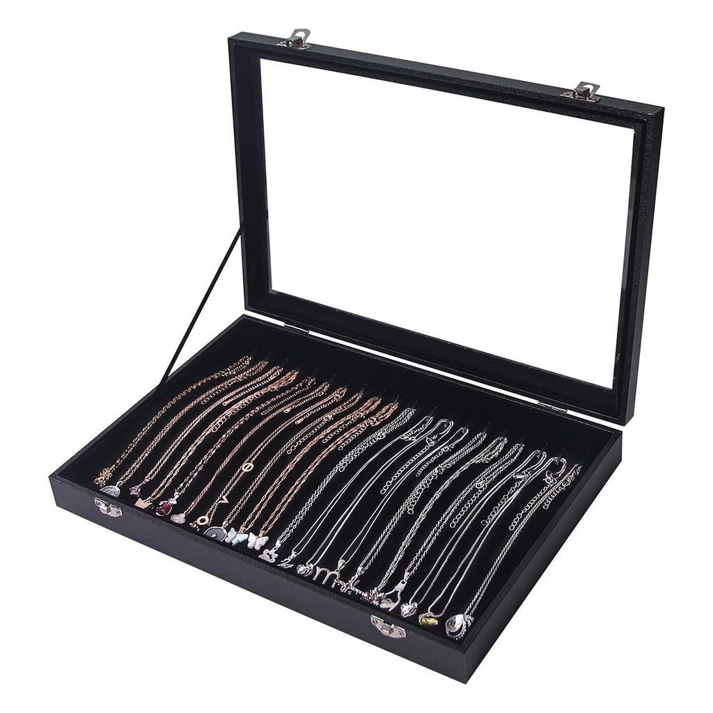 ByKen 20 Hooks Necklace Organizer Box/Tray, Chains Showcase Storage Boxes for... | eBay