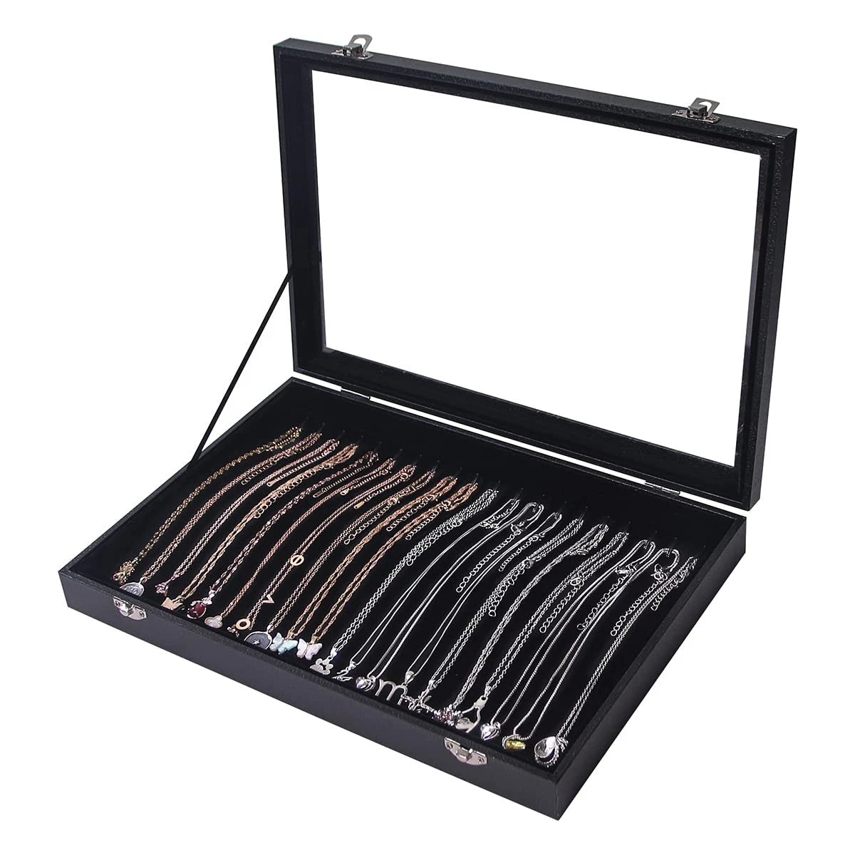 ByKen 20 Hooks Necklace Organizer Box/Tray, Chains Showcase Storage Boxes for... | eBay