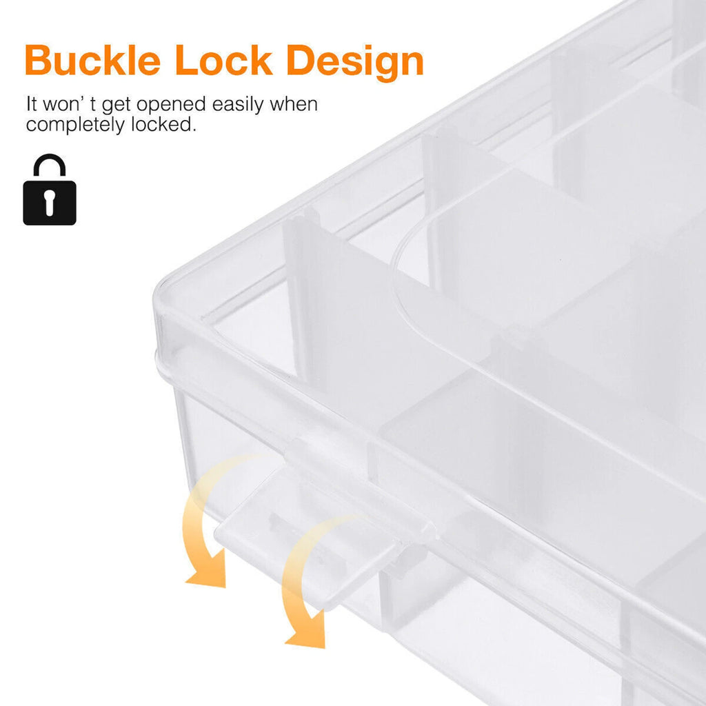 36 Grids 4 Pack Clear Plastic Organizer Box Craft Storage Compartment Container | eBay