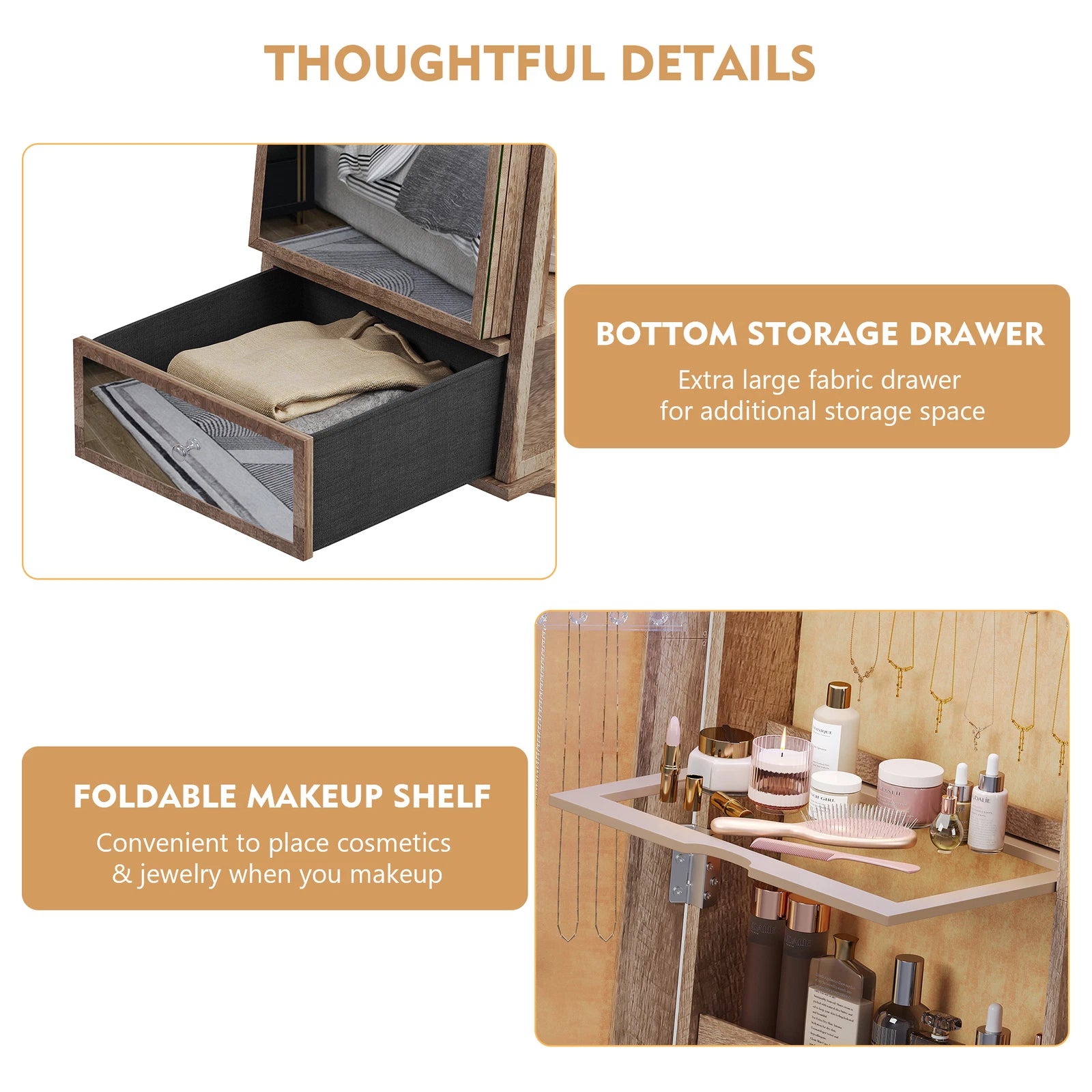 360° Swivel Jewelry Cabinet Full Length Mirror Jewelry Box with Lock | eBay