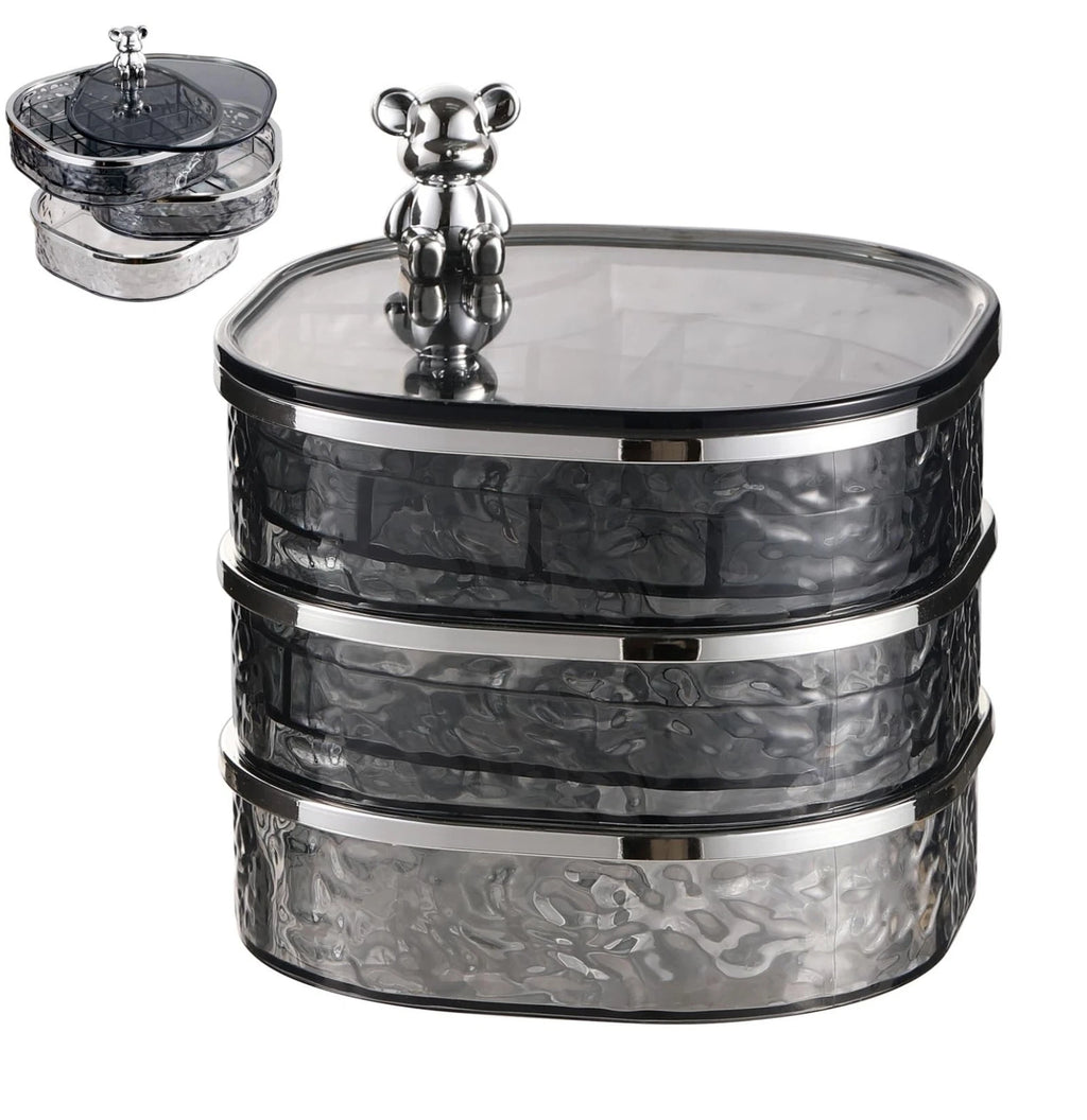 Jewelry Storage Box Rotating Storage Box 3 Layer Jewellery Organiser Box Jewe... | eBay