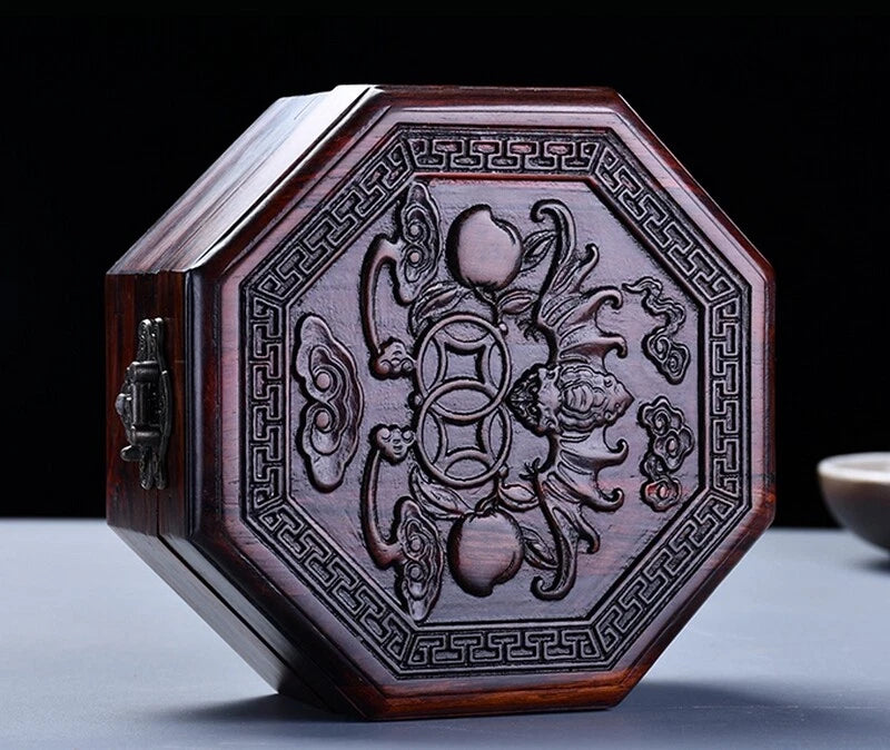 Octagonal Rosewood Carved Bracelet Jewellery Display Storage Box | eBay