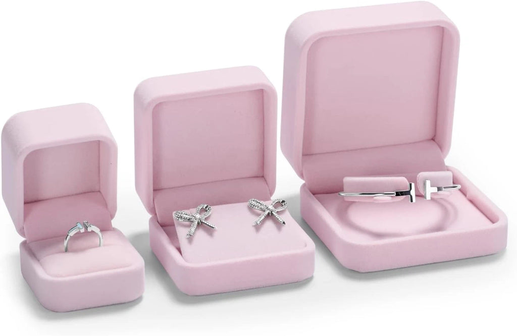 Oirlv Premium Velvet Earring Gift Box Pink Jewelry Storage Case Showcase Display | eBay