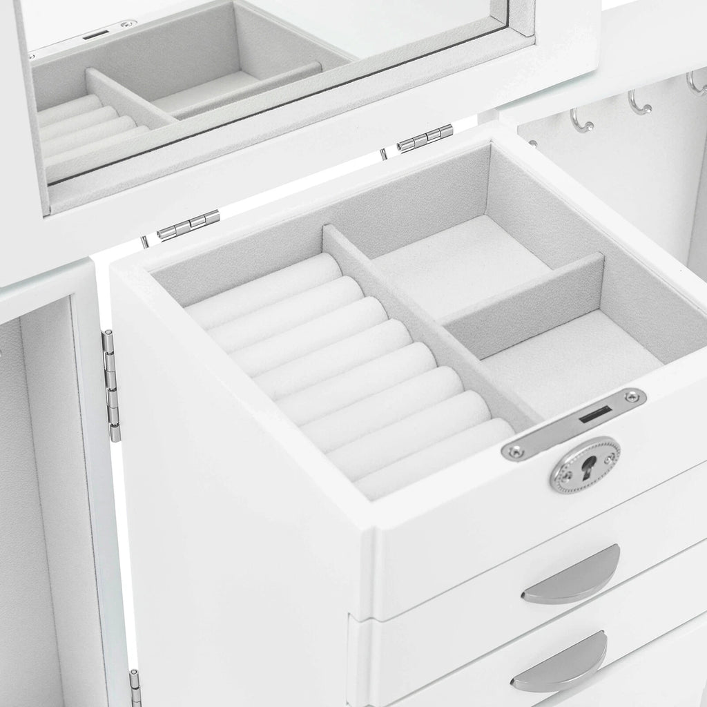 Jewelry Cabinet 7 Layers Large Capacity Jewelry Storage Box Organizer W/ Key | eBay