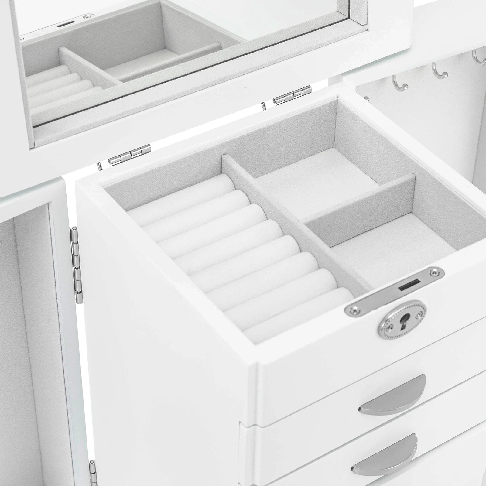 Jewelry Cabinet 7 Layers Large Capacity Jewelry Storage Box Organizer W/ Key | eBay