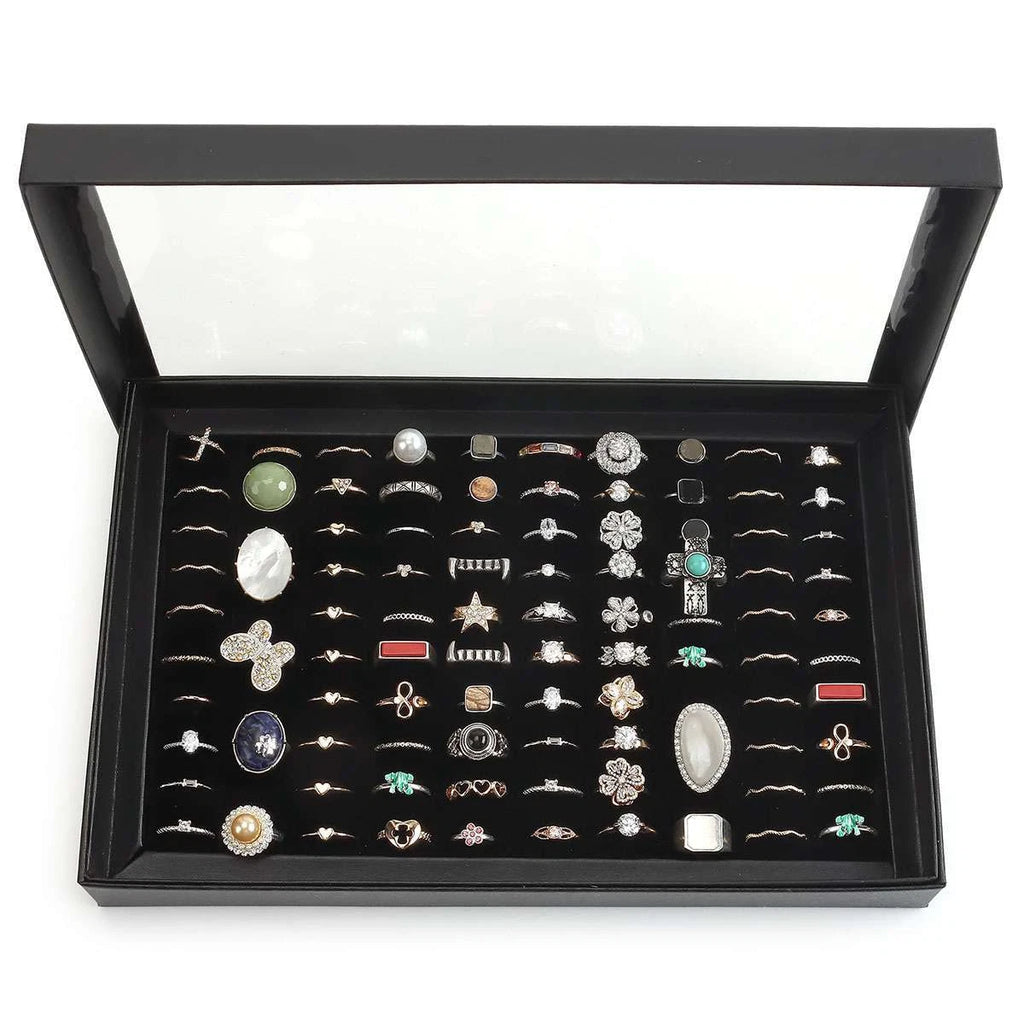 1-3 Pack 100 Slots Jewelry Ring Display Organizer Tray Holder Storage Boxes Case | eBay