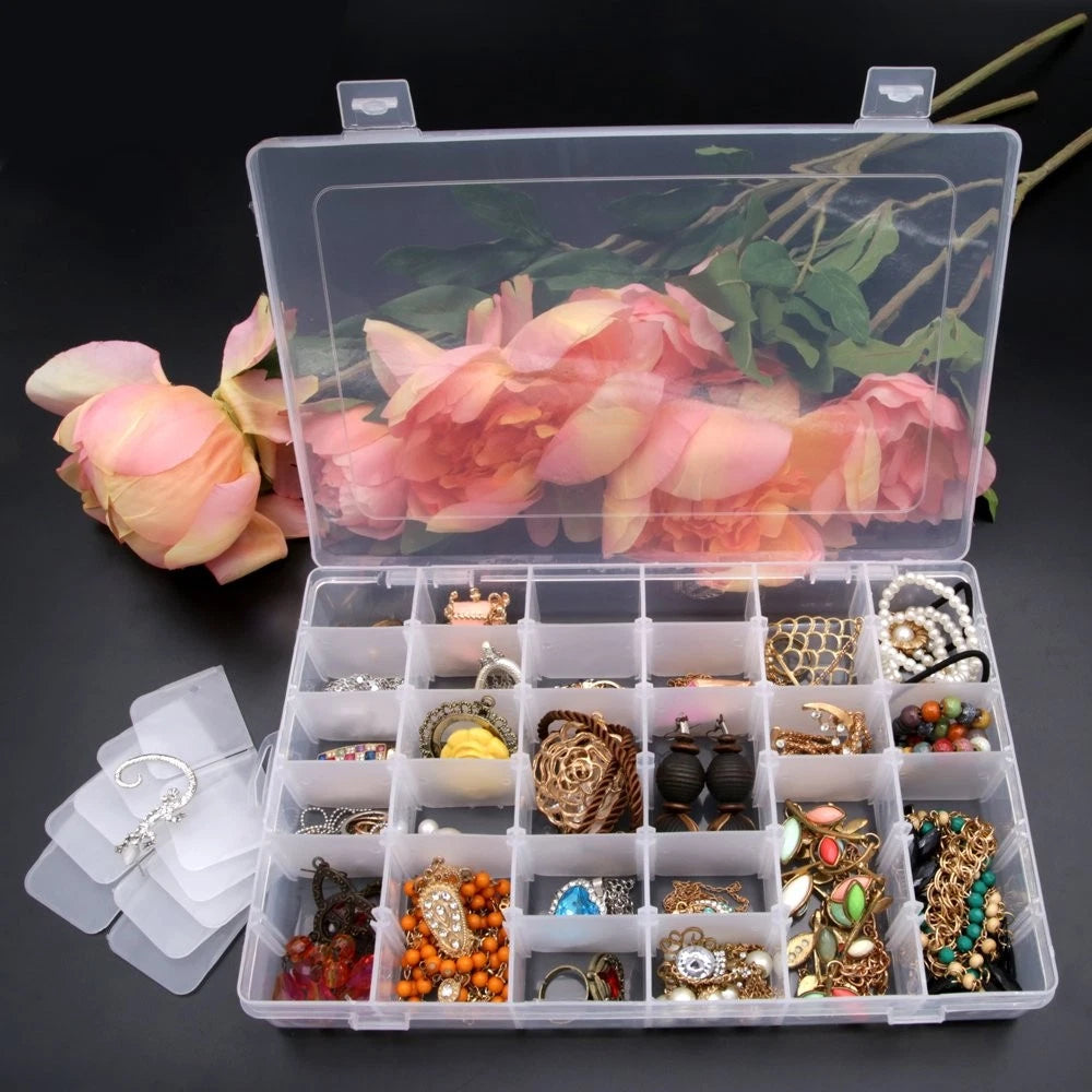 Jewelry Box Organizer Storage Container with Adjustable Dividers 36 Grids | eBay
