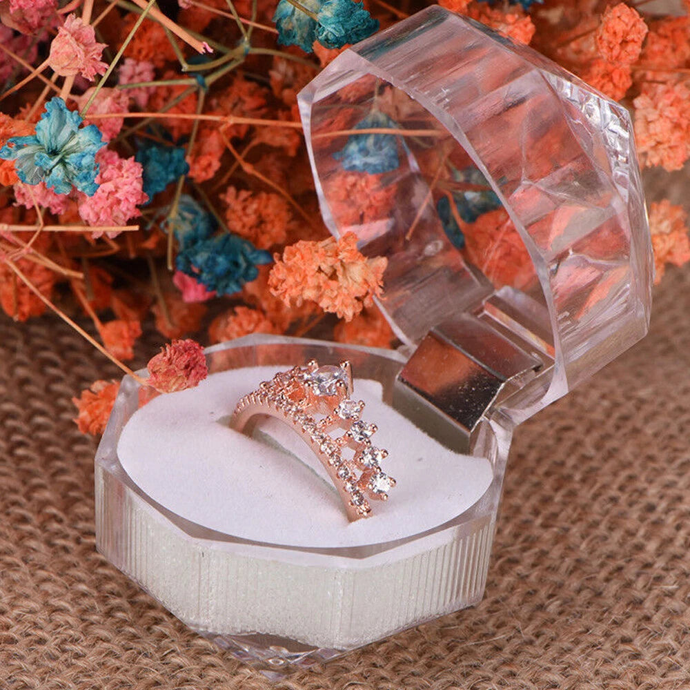20pcs Lots Plastic Clear Crystal Jewelry Ring Display Storage Boxes Accessories | eBay