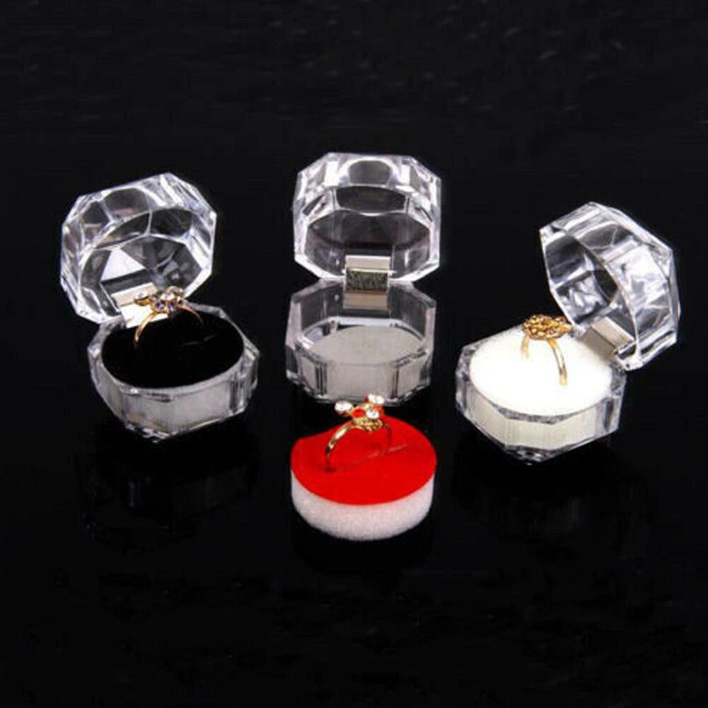 20/40PCS Wholesale Plastic Clear crystal Jewelry Ring Display Storage Boxes* | eBay