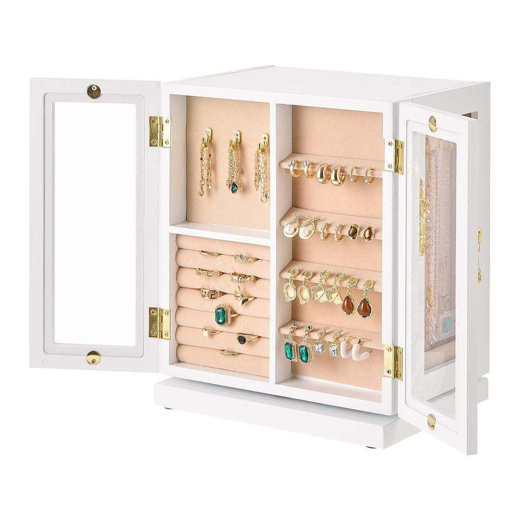 5-Drawer Jewelry Organizer - 360° Rotating White Jewelry Storage Box | eBay